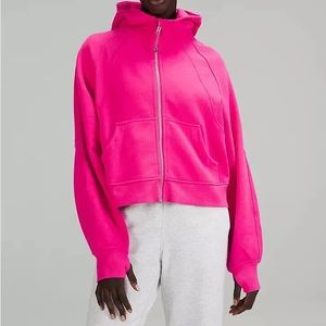Lululemon Full Zip Cropped Scuba Hoodie Sonic Pink Size XL/XXL